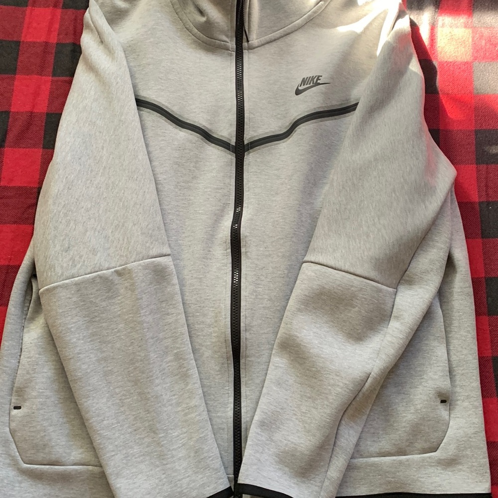 Nike gray and black Nike tech hoodie
